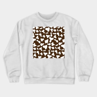 Choco Brown White Cow Print Crewneck Sweatshirt